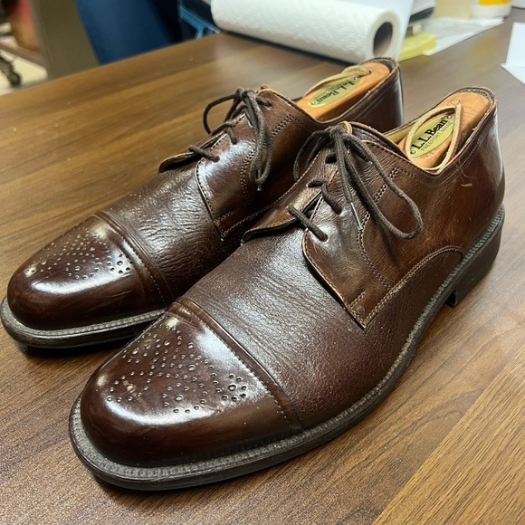 Johnston & Murphy Cellini Cap Toe Italian Brown Leather Dress Shoe Size 9.5M - Picture 2 of 11